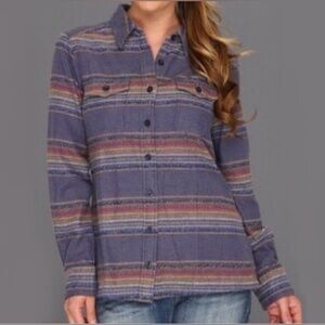 Patagonia Fjord Flannel Gaucho Striped Button Up Shirt | Size 8